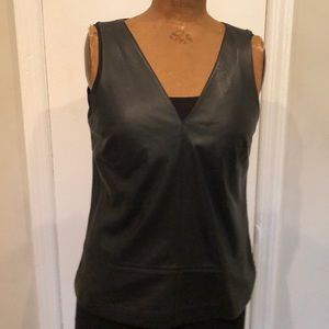 V neck leather tank